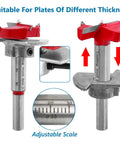 Beast 35mm Concealed Hinge Jig Kit detail showing adjustable scale and red drilling guide for precise cabinet work.