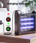 Side view of a Solar Bug Zapper For Outdoor Use, Waterproof Mosquito Fly Killer With 4500V Grid, Solar Powered Backyard Defender in use