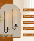 Upgrade Your Digs With These Dope Black Metal Wall Candle Sconce Holder Set Of Two Featuring Removable Taper And Pillar Disks For A Chill Cozy Ambiance.