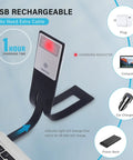 Clip On Bookmark Reading Light For Books In Bed With Adjustable Brightness Levels Soft Eye Friendly LED Built In USB Charge Ideal For Readers And Kids showing USB charging setup