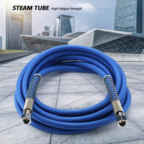 High Pressure Steam Hose 5m For Iron And Boiler, 4MPa Silicone Rubber Tube With Steel Wire Reinforcement coiled on pavement