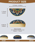 Dark Gradient Floral Mandala Cabinet Handles 2 Pack, 3 Inch Hole Center Semicircle Drawer Pulls with size dimensions and color options