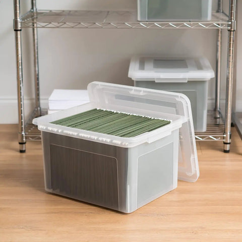 Slick Clear Storage Bin With Heavy Duty Snap Lids Fits Letter And Legal Hanging Files For Teachers And Offices No Sweat Paper Sorting That Keeps Your Documents Hella Dope And Super Tidy