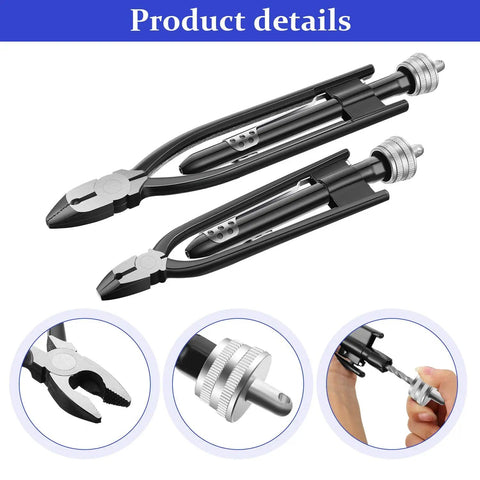 Safety Wire Pliers Set With 9 Inch And 6 Inch Pliers 3 In 1 Wire Twisting Tool Includes 32 Feet Of 0.5mm Lock Wire For Aircraft Automotive And Industrial Use Must Have showing pliers and wire detail