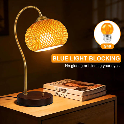 Amber LED Edison Light Bulb 2000K Soft Warm Dim Low Watt E26 base in lamp, ideal for healthy sleep baby nursery bedroom ambience