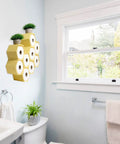 Honeycomb Toilet Paper Holder With Bees Holds Nine Rolls In Multiple Configurations Yellow Space Saving Hexagon Design For Tiny Bathrooms