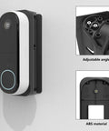 Adjustable Doorbell Mount For Arlo Video Doorbell 2K 2nd Gen Wedge Kit with 0 to 45 Degree Tilt installed on wall, ABS material.
