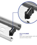 Close-up of nylon buffer on Six Pairs Of Twenty Two Inch Full Extension Side Mount Drawer Slides equipped with heavy duty steel ball bearings.