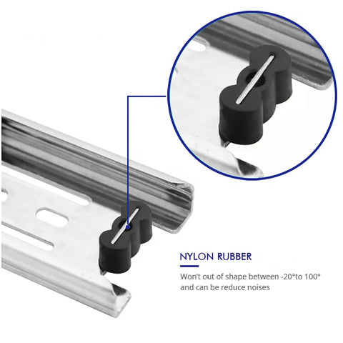 Close-up of nylon rubber piece on Heavy Duty Ball Bearing Drawer Slides 20 Inch Full Extension for noise reduction.