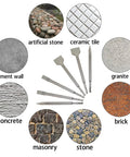 Six Piece SDS Plus Chisel Set For Rotary Hammer Built Tough With 40Cr Steel Beastly Durable Concrete Tile Brick Masonry Removal Kit Including Point Chisel 20mm Flat Chisel 40mm Flat Chisel amidst various surfaces like tile and stone