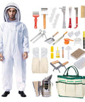 Beekeeping Essentials Starter Kit For Beginners With Full Body Bee Suit Including Bee Smoker Beehive Frame Holder and Tools