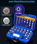 Wheel Lock Removal Kit For BMW 21 Piece Wheel Lock Key Set With Anti Theft Nut Socket case with sockets visible