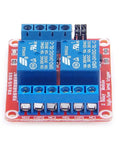 Two Channel 24V Relay Module With Isolated Optocouplers For High And Low Level Trigger Plug And Play DIY Automation Board 2 Pack compact blue PCB