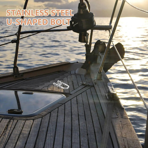 M8 Stainless Steel U Bolts Heavy Duty U Shaped Fasteners for Marine Use and Yacht Deck Hardware Easy Removal U Clamp Screws for Boats Trailers and Deck Mounts on yacht deck