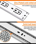 16 Inch Drawer Slides 6 Pairs Soft Close Full Extension Ball Bearing Side Mount For Dresser Cabinet Kitchen 100 Lb Capacity Quiet Glide