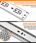 12 Inch Drawer Slides 4 Pairs Soft Close Full Extension Side Mount Cabinet Glides For Dresser Kitchen Cabinets Silver 100 Pound Capacity No Fuss Install Ultra Quiet Smooth Glides, zinc-plated steel ball-bearing slide