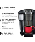 Office Ready Single Serve Coffee Maker For Small Teams With 96 Oz Water Reservoir Brews Hot Or Over Ice In Under A Minute 225 Plus K Cup Varieties From 35 Brands shown with red cup