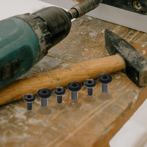 20 Piece Black Iron Socket Design Furniture Connectors Bolts And Nuts Kit For Solid, Secure Connections In Tables And Chairs Projects