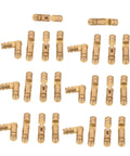 Brass Invisible Barrel Hinges For Jewelry Boxes, 25 Pack Concealed Cylinder Hinges With Strong Support displayed on white background