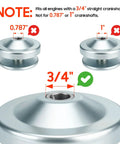 Diagram showing Go Kart Torque Converter Driver Pulley 30 Series Three Quarter Inch Bore with correct sizing for 3/4 inch crankshafts.