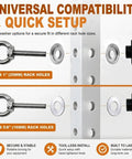 Universal Gym Rack Anchor Bolts and Heavy Duty Adapters with reducer washers for 1" and 5/8" rack holes.