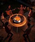 Friends enjoy evening around Smokeless Outdoor Fire Pit For Backyards And Patios 19.6 Inch Solo Bonfire Pit With Removable Ash Pan.