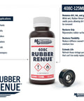 MG Chemicals 408C Rubber Renue Rejuvenates And Restores Rubber Belts, Platens And Rollers, Rubs Off Oxidation, Conditions, Softens Tacky Rubber And Keeps Parts Flexible And Ready To Roll, Easy Cloth Or Brush Application, 125mL bottle with rubber wheel