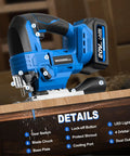 20V Brushless Cordless Jig Saw With 4.0Ah Battery, 3200 SPM Variable Speed, 1 Inch Stroke in action cutting wood