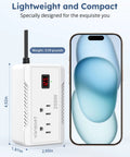 Reliable Car Power Inverter Dc Twelve To One Ten Converter With Pd Fast Charge Usb C Ports Dual Ac Outlets with phone for scale.