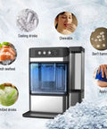 Solid Countertop Nugget Ice Maker That Chills Cocktails Swiftly With Squishy Soft Cubes And Makes Weekend Tailgates Hit Different With Zero Setup Hassles Or Waiting, producing chewable ice cubes.