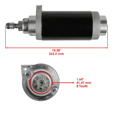 Outboard Starter Motor For Mercury Marine 75Hp 90Hp 90Elpto 100Elpto 115Exlpto Saltwater Coastal Jet 65 1999 2009 Replacement Starter with dimensions