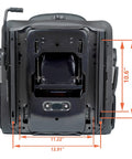 TICSEA tractor suspension seat underside view with fold-down rails, black metal frame.