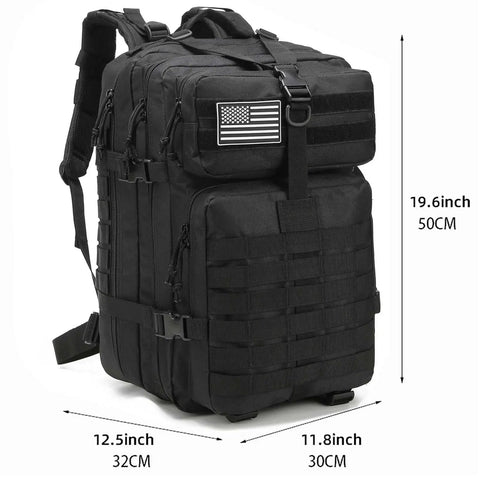 Rugged 45L Tactical Backpack for Men with MOLLE 3 Day Assault Bug Out Daypack Water Resistant Heavy Duty Military Style Backpack