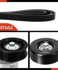 Engine Serpentine Belt Drive Kit For GM Trucks And SUVs Like Silverado Tahoe Suburban Sierra Yukon Canyon Escalade Colorado 4.8L 5.3L 6.0L 6.2L OHV V8 Built Tough showing belts, tensioner, and pulley