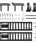 Components of Pair Of Hydraulic Car Ramps With Wheels, Heavy Duty 5 Ton Lift Ramps, Portable Home Garage Lifts