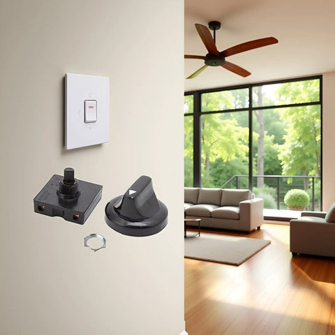 Four Position Three Speed Ceiling Fan Rotary Switch With Button Off Control Wall Mounted Fan Speed Governor Isolator