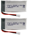 Beefed Up 2 Pack 3.7V 1200mAh LiPo Batteries With MX2.0 Plug And Cables For Syma X5SW X5SC RC Quadcopter Drone, 25C Continuous Discharge