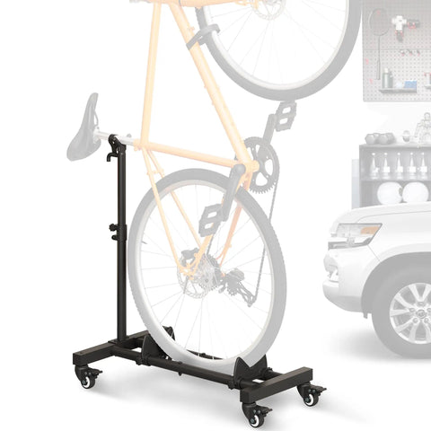 Vertical Bike Stand Freestanding Rack With Adjustable Height For 29 Inch Wheels 360 Degree Lockable Wheels Portable Indoor Bike Holder
