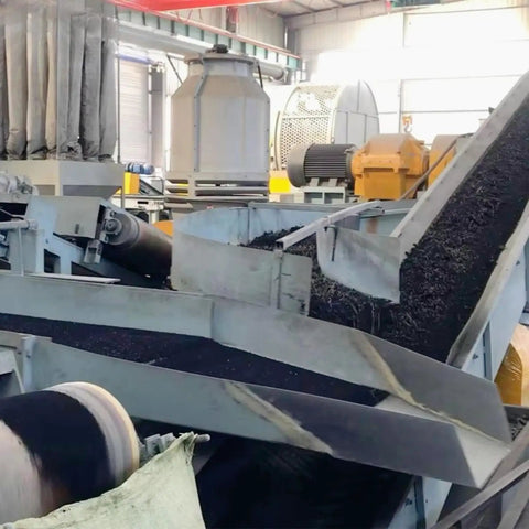 No Nonsense Commercial Dual Rotor Tire Volume Reducer With High Torque Two Shaft Setup for heavy duty shredding in use.