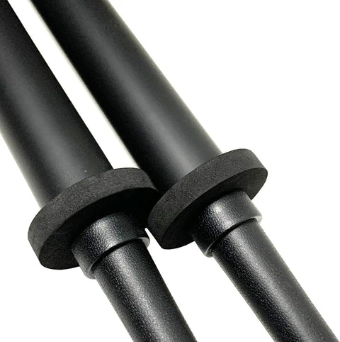 Close-up of 2 Pack 35 Inch Foam Practice Swords For Martial Arts Training Sparring Set With Carry Bag Safe Soft Foam Blades Textured Handles