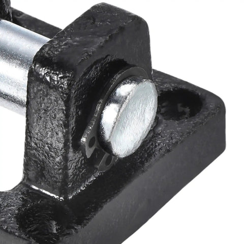 Heavy Duty Pneumatic Cylinder Rod Pivot Clevis Mounting Bracket 3 Pack Rear Mount Black Durable Low Carbon Steel For Industrial Automation Hardware 35mm Hole Spacing 45 By 45 By 30mm Compact Size, close-up