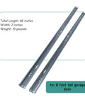 Garage Door Side Tracks Rails Replacement Kit For 8 Foot Doors With 2 Inch Rollers Galvanized Steel Vertical Tracks shown