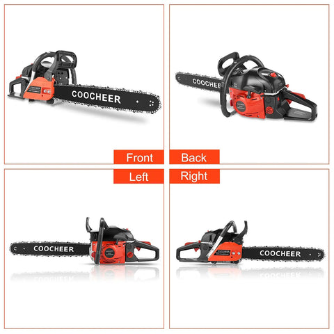 Powerful 62cc Gas Chainsaw With 20 Inch Bar For Real Tough Jobs Like Farm Clearing And Tree Trimming, 3.5 HP 2-Stroke Handheld Beast With Up To 12,000 RPM