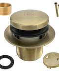 Brushed Gold Tub Drain Kit With Two Hole Overflow Faceplate Bath Tub Drain Trim Set Conversion Replacement Universal Fine And Coarse Thread