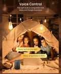 Children in a cozy tent lit by Smart Edison Bulbs 4 Pack WiFi LED E26 Edison Bulbs And ST19 Vintage Filament Dimmable 45W Equivalent 2200K.