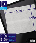 Screen cleaning microfiber cloth 5.9in by 5.5in for tablets and electronics, large size