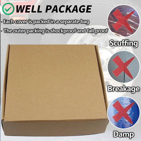 Packaged box for 33mm Chrome Lug Nut Covers Push On For Semi Trucks ABS Chrome Plastic Bullet Flanged Lug Nut Covers Pack Of 20