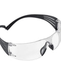 Legit Heavy Duty Safety Glasses Featuring Self Adjusting Flex Temples And Shatter Proof Clear Lenses Crafted For High Cheekbones Plus No Hassle All Day Comfort shown from side with clear lenses.