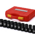 8 Piece 1 Inch Drive Deep Impact Socket Set Pro Grade Built To Last 6 Point Metric Sockets 27mm To 41mm CR MO Steel with red case
