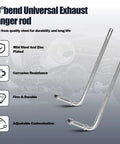 90 Degree Bend Universal Exhaust Hanger Rods Kit Fits A Wide Range Of Exhaust Pipes, mild steel, zinc plated, 90° bend